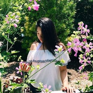 jcrew white off the shoulder top